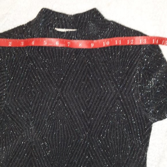 Speechless XS Metallic Pullover Crewneck Sweater Ribbed Knit Mock Turtleneck - Picture 7 of 7
